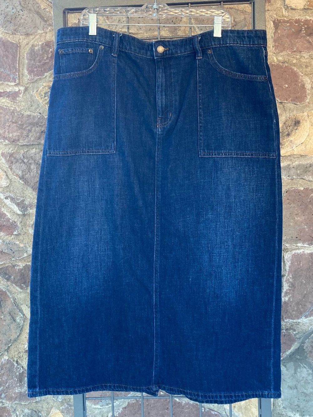 Womens Ralph Lauren Long Denim Jean Skirt 18